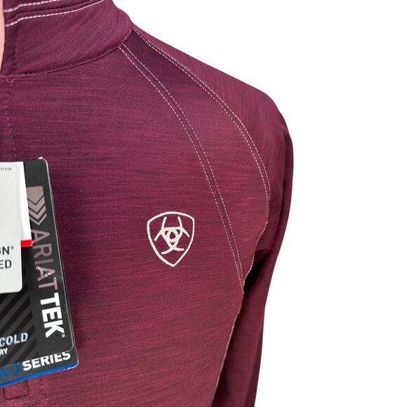 Ariat Tek Team 1/2 Zip Sweatshirt Youth Unisex 2XL XXL Windsor Wine Pullover New - Picture 2 of 11
